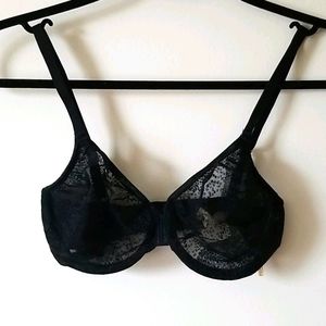 Sheer Black Dalmatian Bra